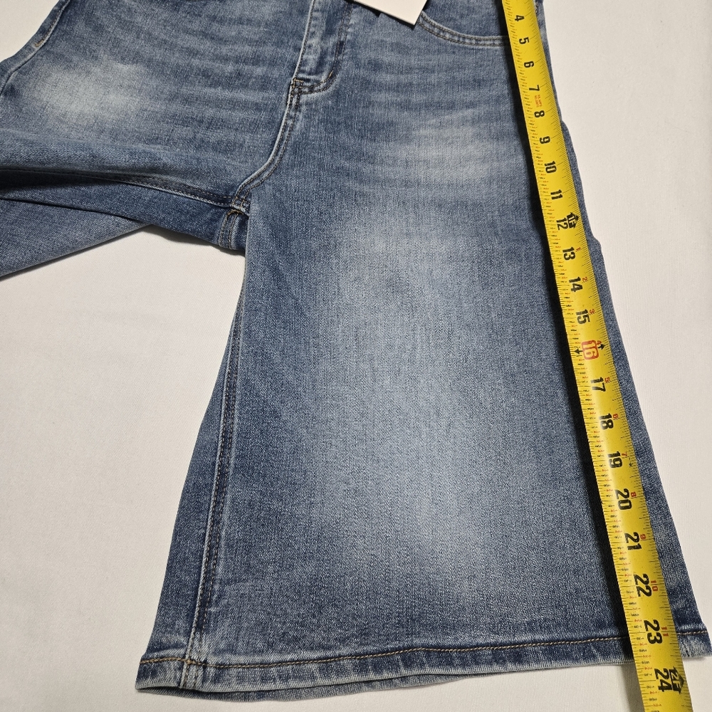NWT mica denim Women's Super High Wide Medium Wash Bermuda sz S - Picture 4 of 12